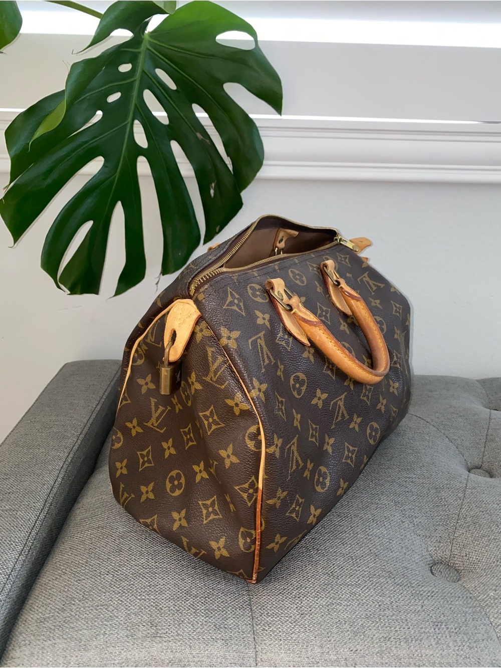 Louis Vuitton Brown Monogram Top-Handle Satchel - Picture 2 of 5